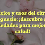 Beneficios y usos del citrato de magnesio: ¡descubre sus propiedades para mejorar tu salud!