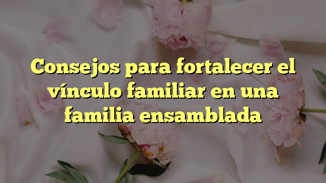 Consejos Para Fortalecer El Vínculo Familiar En Una Familia Ensamblada