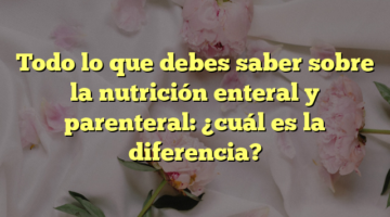 Todo lo que debes saber sobre la nutrición enteral y parenteral: ¿cuál es la diferencia?