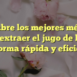 Descubre los mejores métodos para extraer el jugo de limón de forma rápida y eficiente