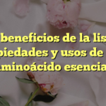 Los beneficios de la lisina: propiedades y usos de este aminoácido esencial
