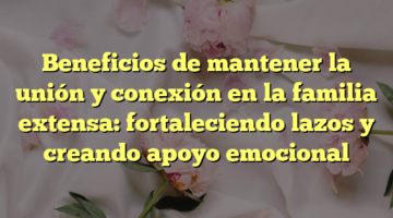 Beneficios de mantener la unión y conexión en la familia extensa: fortaleciendo lazos y creando apoyo emocional