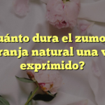 ¿Cuánto dura el zumo de naranja natural una vez exprimido?