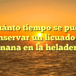 ¿Cuánto tiempo se puede conservar un licuado de banana en la heladera?