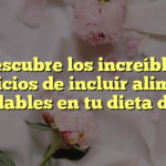 Descubre los increíbles beneficios de incluir alimentos saludables en tu dieta diaria