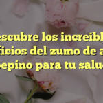 Descubre los increíbles beneficios del zumo de apio y pepino para tu salud