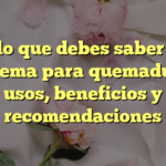 Todo lo que debes saber sobre la crema para quemaduras: usos, beneficios y recomendaciones