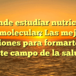 Dónde estudiar nutrición ortomolecular: Las mejores opciones para formarte en este campo de la salud